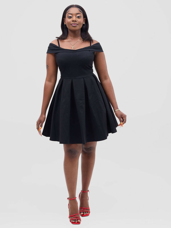 Stylish Sisters Skater Dress - Black - Shopzetu