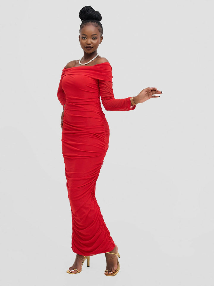 Stylish Sisters Bodycon Dinner Dress - Red - Shopzetu