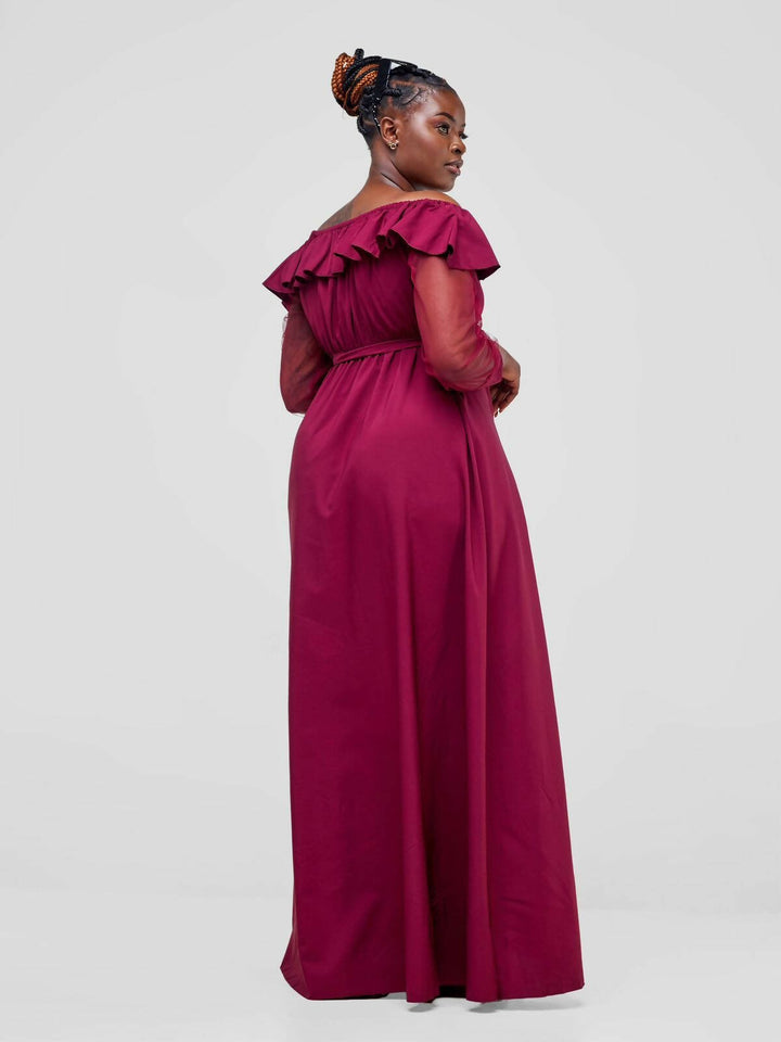 Stylish Sisters Maxi Dress - Maroon - Shopzetu