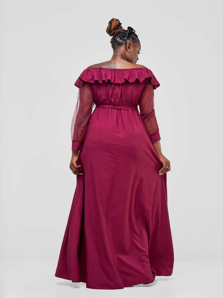 Stylish Sisters Maxi Dress - Maroon - Shopzetu