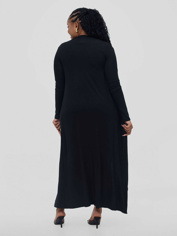 Stylish Sisters Flowy Cotton Kimono - Black - Shopzetu