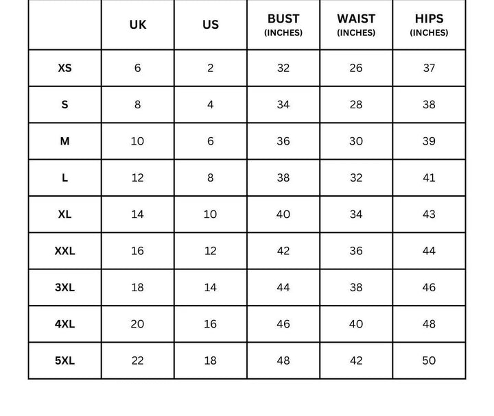 size chart
