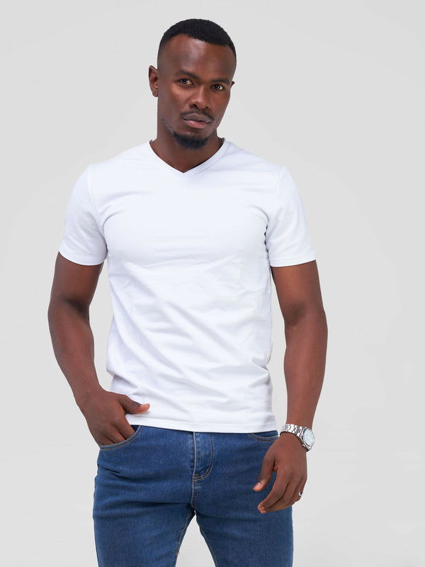 Stylish Sisters Men Plain T-shirt - White