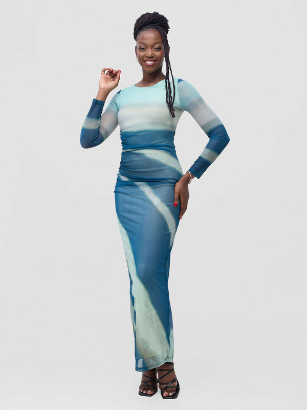 Stylish Sisters Leonella Dress - Green / Blue - Shopzetu