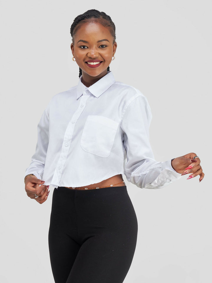 Stylish Sisters Fancy Crop Shirt - White