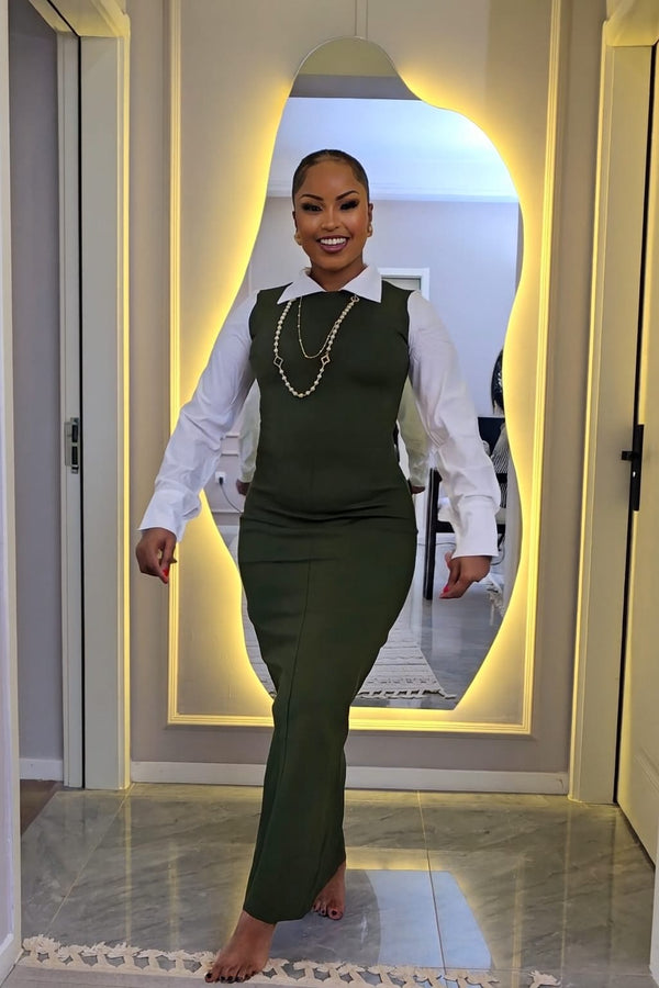 Long Bodycon Official Dress - Jungle Green