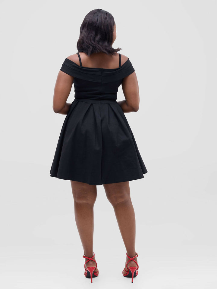 Stylish Sisters Skater Dress - Black - Shopzetu