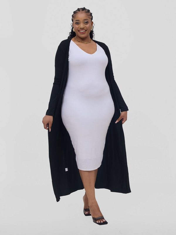 Stylish Sisters Flowy Cotton Kimono - Black - Shopzetu