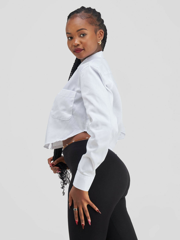 Stylish Sisters Fancy Crop Shirt - White