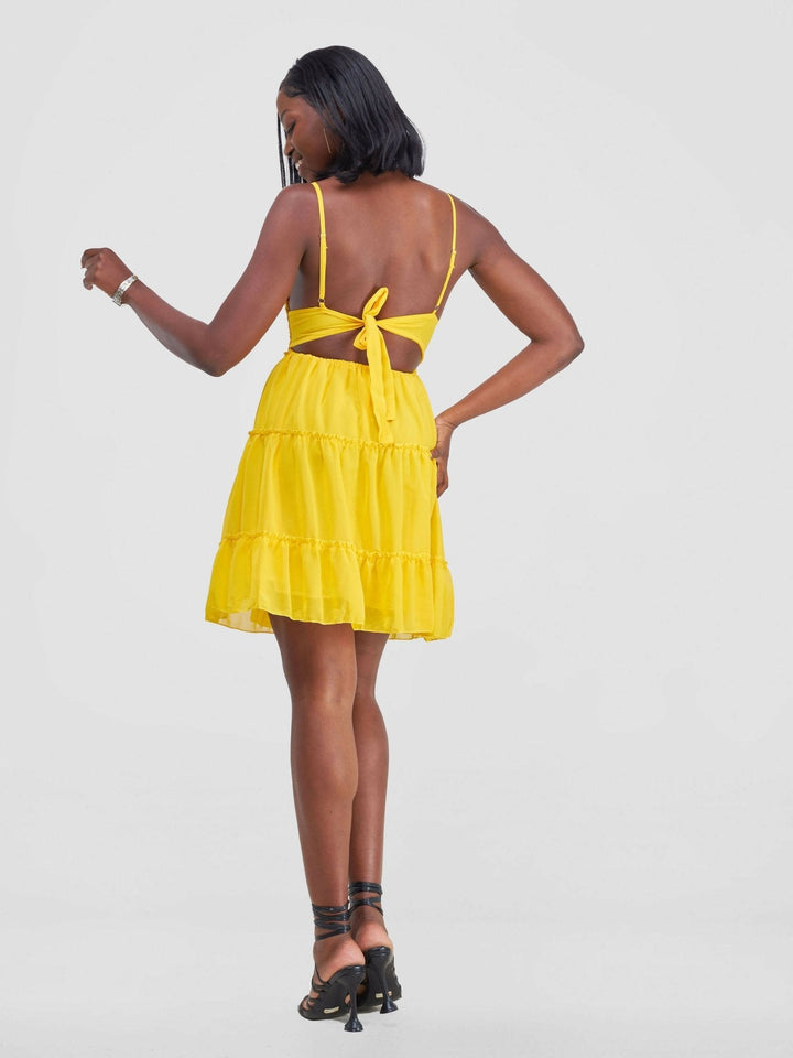 Stylish Sisters Mini Dress - Yellow - Shopzetu